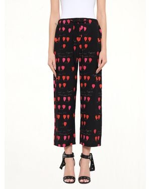 McQueen Petal Print Trousers - Black