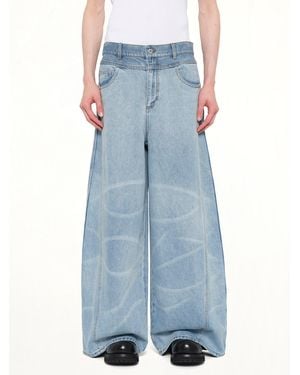 Feng Chen Wang Wide Leg Denim Trousers - Blue