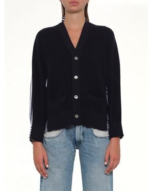 Sacai Cotton Knit X Poplin Cardigan - Black