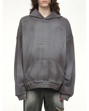 we11done Spray Washed Hoodie, 100% Cotton - Grey