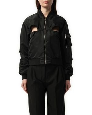Coperni Cut-Out Bomber Jacket, Long Sleeves, Size: Medium - Black