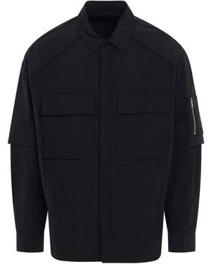 Juun.J Pocket Detailed Nylon Shirt, Long Sleeves, 100% Nylon - Blue
