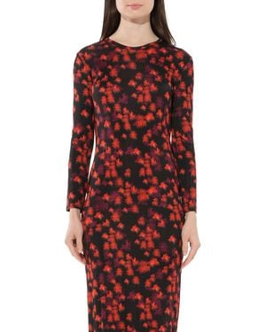 Givenchy Flower Print Dress - Red