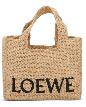 Loewe Small Logo Font Tote Bag - Metallic