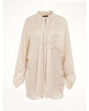 Balenciaga Twisted Swing Blouse, 100% Silk - Natural