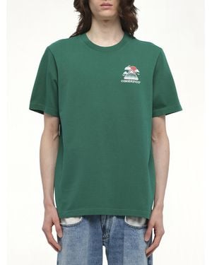 CASABLANCA Montagne Ondulee T-Shirt, Size: Small - Green