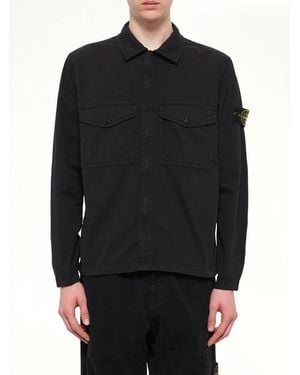Stone Island 1200003 Stretch Organic Cotton Shirt - Black