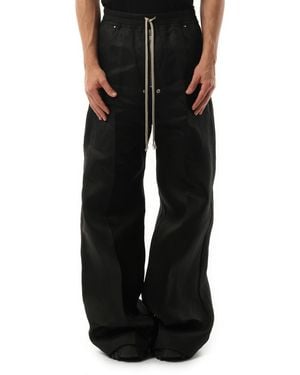 Rick Owens Linen Wide Bela Pants, 100% Linen - Black