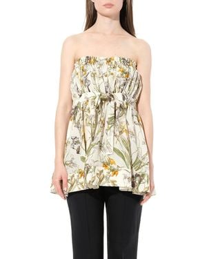 McQueen Iris Print Dress - White
