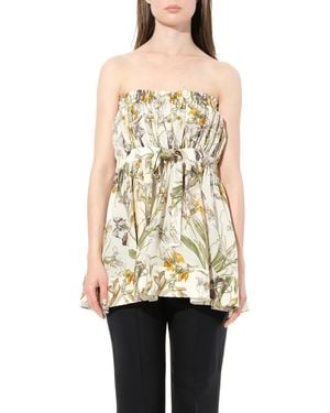McQueen Iris Print Dress - White