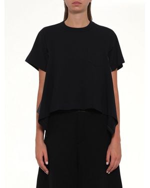 Sacai Light Weight Denim X Cotton Jersey T-Shirt - Black