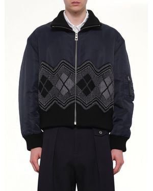 Loewe Argyle Bomber Jacket - Blue