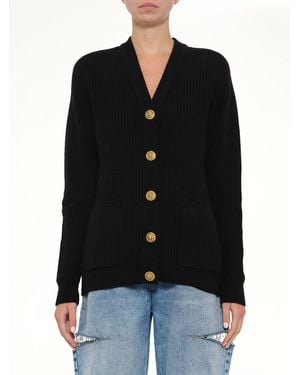 Balmain Buttoned Cashmere Cardigan - Black