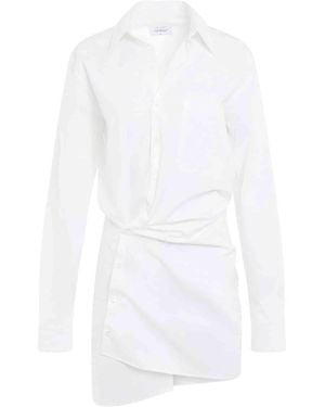 Off-White c/o Virgil Abloh Poplin Twist Shirt Dress - White