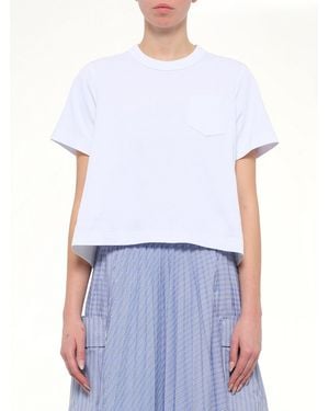 Sacai Denim X Cotton Jersey T-Shirt - White