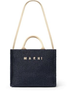 Marni Small Embroidered Logo Basket - Blue