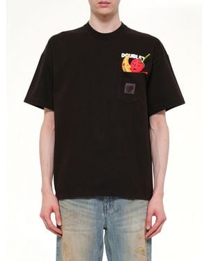 Doublet Mud-Dyed T-Shirt With Shfu - Black