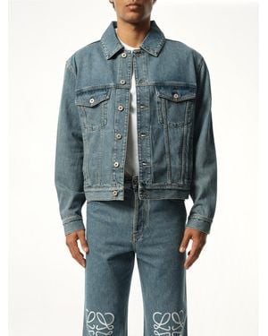 Loewe Anagram Denim Jacket, Long Sleeves, 100% Cotton - Blue