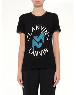 Lanvin Embroidered Jeresy Top - Black