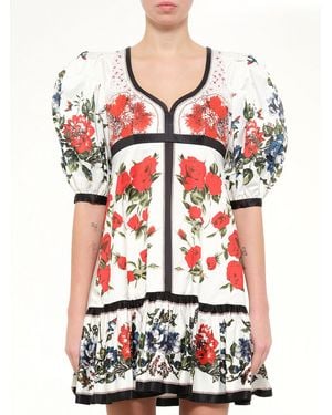 McQueen Floral Table Abito Dress - Red