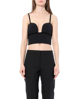 McQueen Leaf Crepe Top - Black