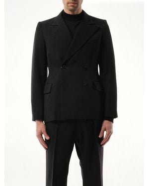 Maison Margiela Wool Barathea Suit Jacket - Black
