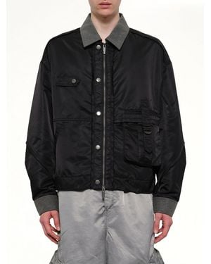 Feng Chen Wang Deconstructed Nylon Jacket - Black