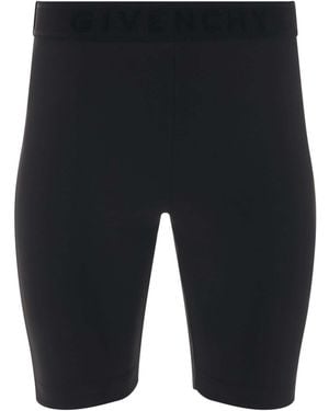 Givenchy Cyclist Shorts With Elastic Jacquard - Black
