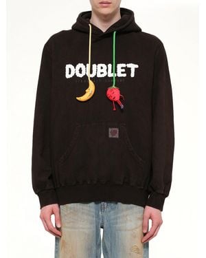 Doublet Mud-Dyed Hoodie With Shfu - Black
