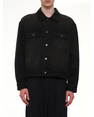 WOOYOUNGMI Stone Washed Denim Jacket - Black