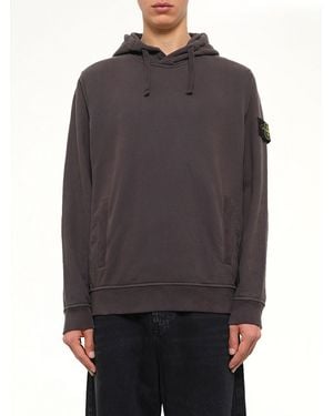 Stone Island 6100048 Brushed Cotton Hoodie - Grey