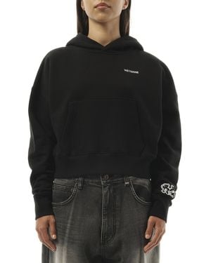 we11done Oversized Teddy Bear Hoodie, Long Sleeves, 100% Cotton, Size: Small - Black