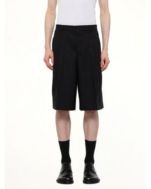 Ami Paris Low Waist Wide Bermuda Shorts - Black