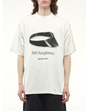 【BALENCIAGA】360 Sunglasses Medium Fit T-shirt Men's 360 Sunglasses T-shirt Medium Fit in Dirty White