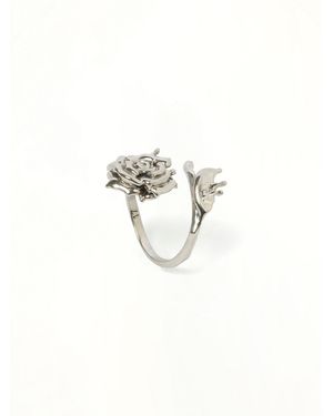 McQueen Dipped Rose Ring - White