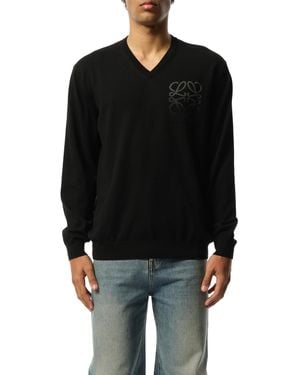 Loewe 'Anagram Jumper, /Dark, 100% Cotton, Size: Small - Black