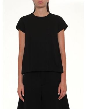 Sacai Cotton Poplin X Jersey T-Shirt - Black