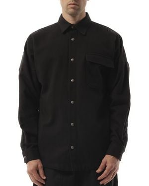 Palm Angels Classic Logo Overshirt, 100% Cotton - Black