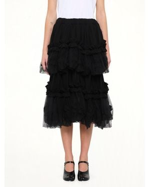 Noir Kei Ninomiya Organza Gathered Skirt - Black