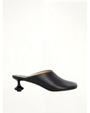 Loewe Toy Sculpted-heel Leather Heeled Mules - Black