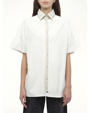 Maison Margiela Short-Sleeved Top, 100% Cotton - White