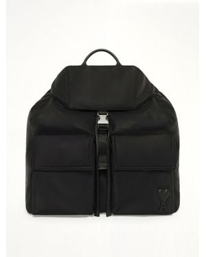 Ami Paris Flap Backpack Marcel - Black