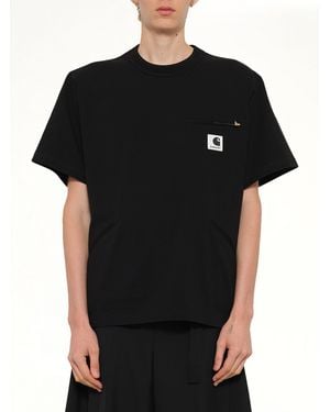 Sacai Carhartt Wip Cotton Jersey T-Shirt - Black