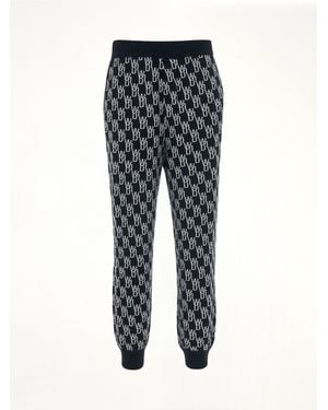 we11done Monogram Knit Jacquard Trouser - Black