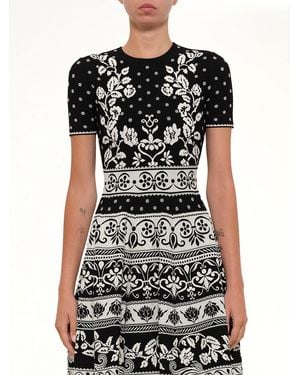 McQueen Floral Mini Dress - Black