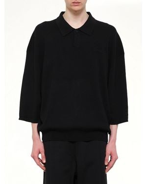 Fear Of God Signature 3/4 Sleeve 90's Knit Polo - Black