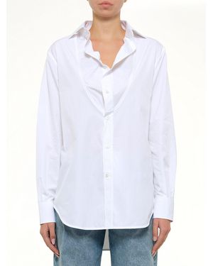 Maison Margiela Open Neck Long Sleeve Shirt - White