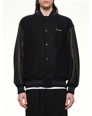 vowels Varsity Jacket - Black