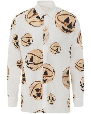 Givenchy Boxy Fit Print Shirt, 100% Cotton - White