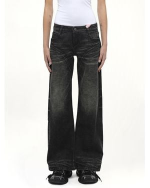 Fax Copy Express Dirty Wash Straight Jeans - Black
